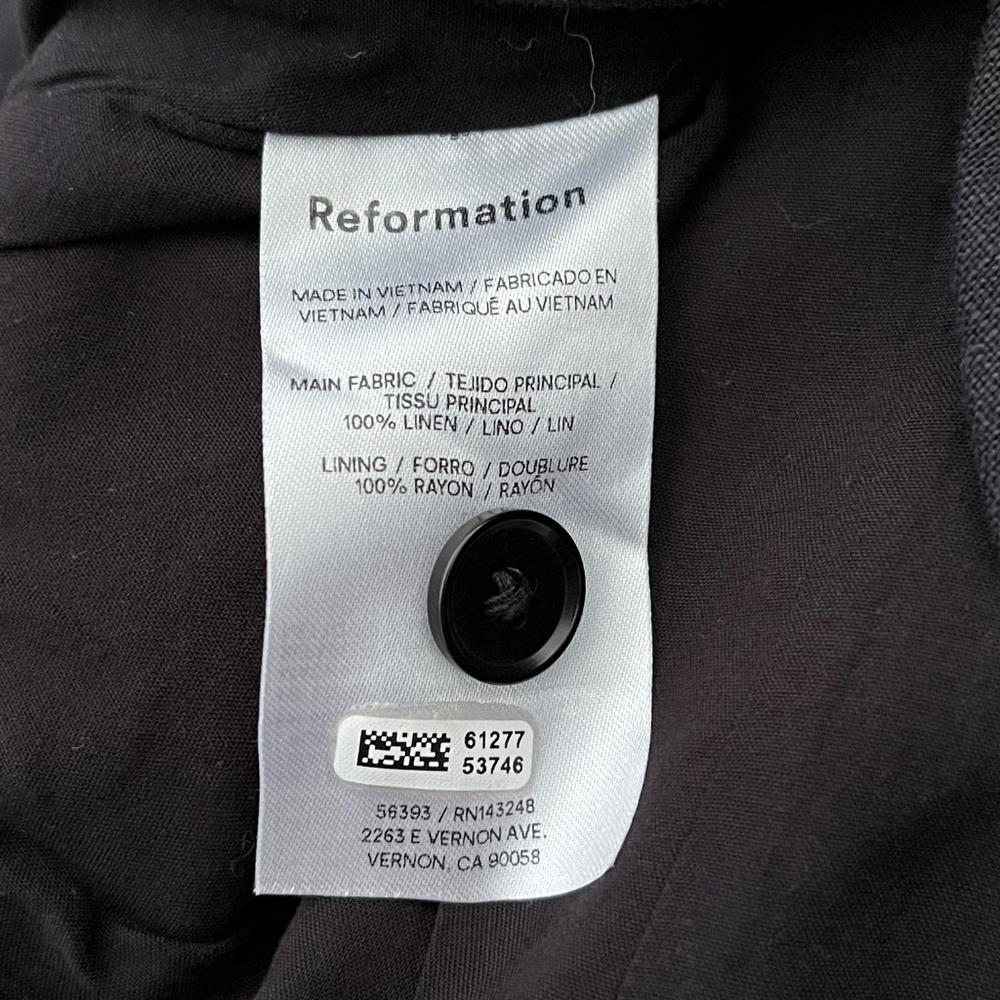 Reformation Delanie Linen Vest Top Black - Picture 7 of 8